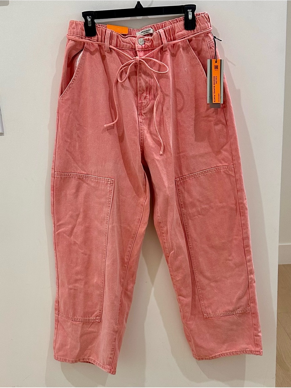 NWT American Bazi Color Washed Barrel Pants Denim Jean Size L